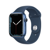 Apple Watch Series 7 GPS, 45mm Cassa in Alluminio Blu con Cinturino Sport Azzurro